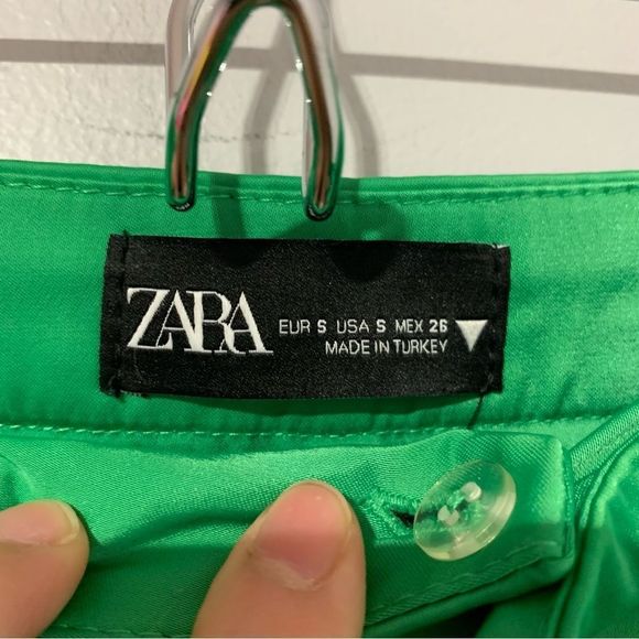 Zara women's green tailored shorts size S - Picture 3 of 7